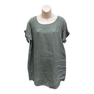 Lungo Larno Green Linen Tunic Top Size XS Made in Italy Lightweight Classic
